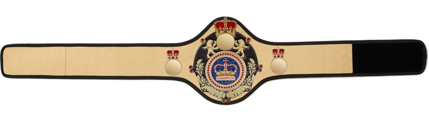 QUEENSBURY PRO LEATHER BLUE CHAMPION CROWN CHAMPIONSHIP BELT QUEEN/B/G/BLUGEM - AVAILABLE IN 10+ COLOURS